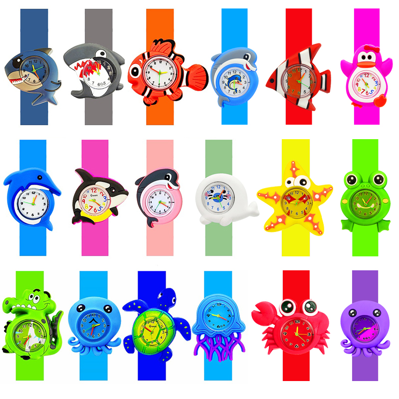 Kids Educational Watch - 만화 돌고래 상어 어린이 시계 아기
