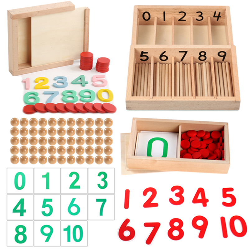 Kids Education Number - 수학 몬테소리 나무 카운터 숫자 학습