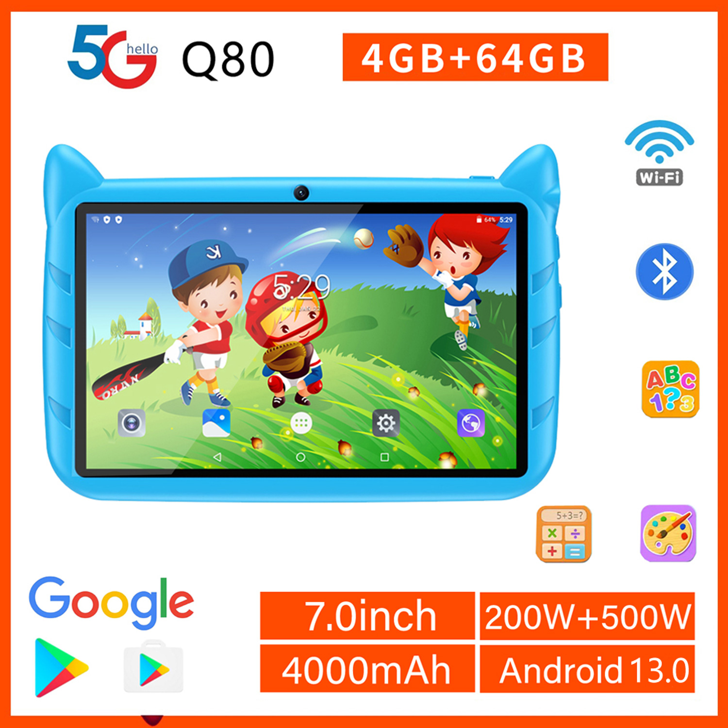 Japanese Kids Education - 글로벌 버전 5G 와이파이 어린이 태블릿,